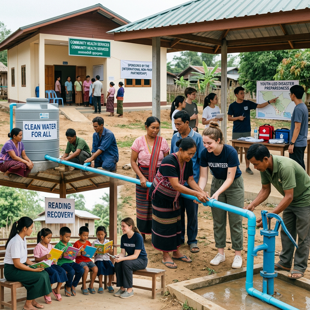 Community volunteers and residents support health, clean water, preparedness, and reading programs